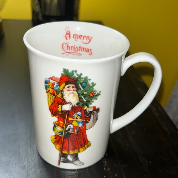 Vintage Santa Claus Merry Christmas mug The Santa Claus Shoppe St. Nicholas 1890 - Picture 1 of 4